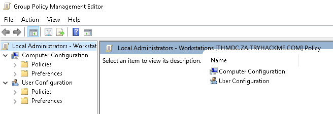 MMC za.tryhackme.com domain GPO editor