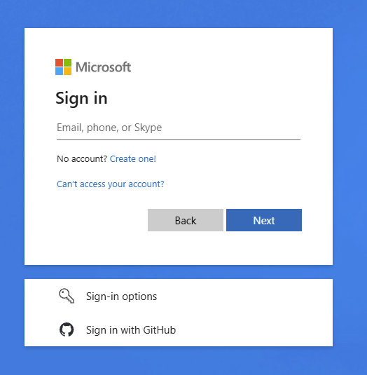 Microsoft 登录页面