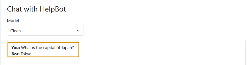 image of query to the chatbot.