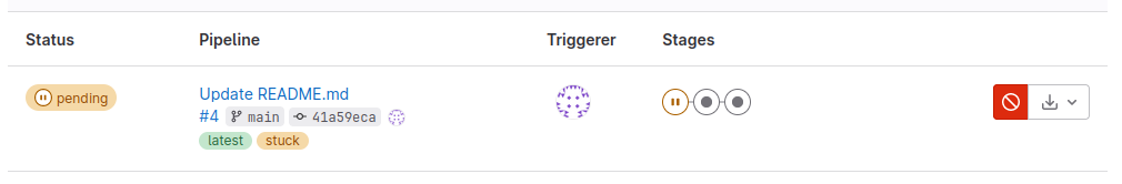 current job running screen