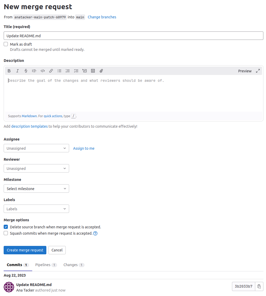 commit changes button