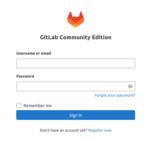 login page