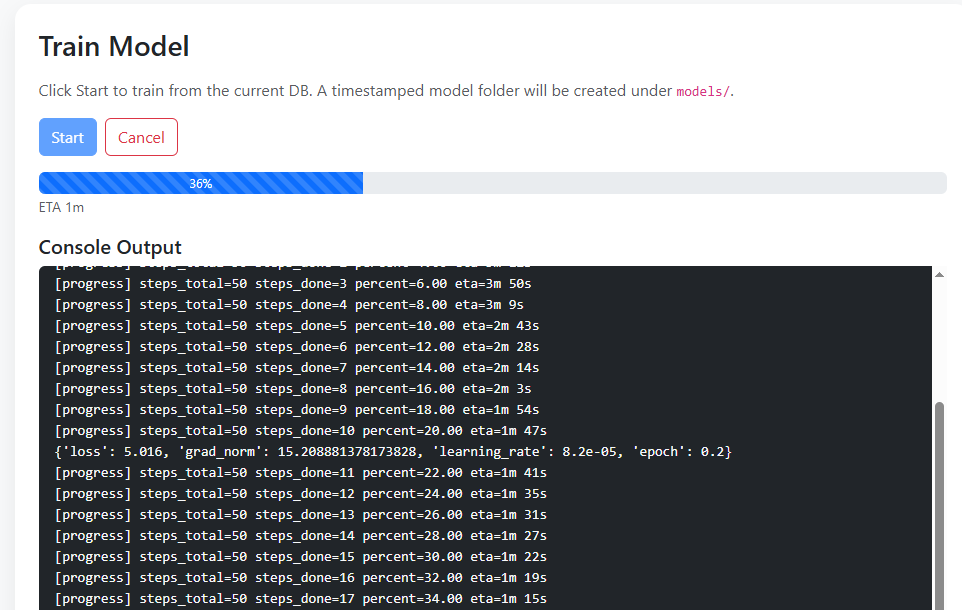 Image of training console